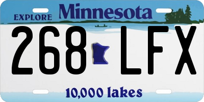MN license plate 268LFX
