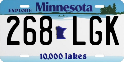 MN license plate 268LGK