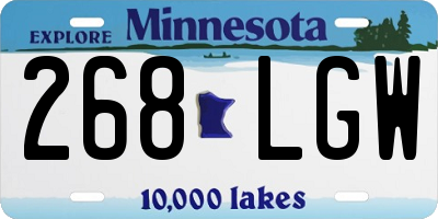 MN license plate 268LGW