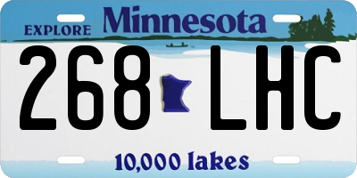 MN license plate 268LHC