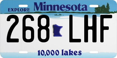 MN license plate 268LHF