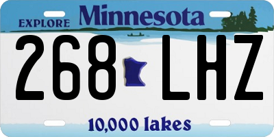 MN license plate 268LHZ
