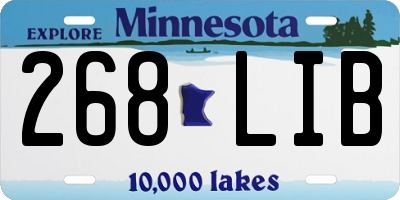 MN license plate 268LIB