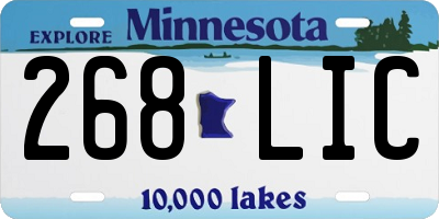 MN license plate 268LIC
