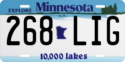 MN license plate 268LIG