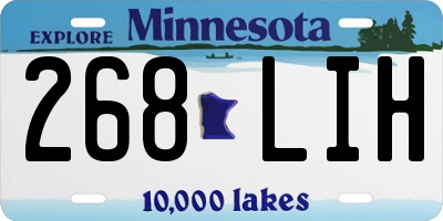 MN license plate 268LIH