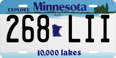 MN license plate 268LII