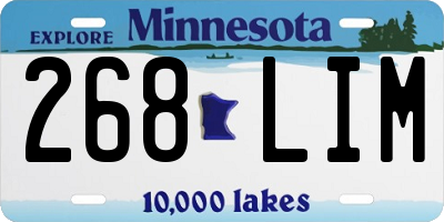 MN license plate 268LIM