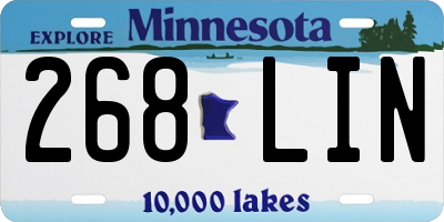 MN license plate 268LIN