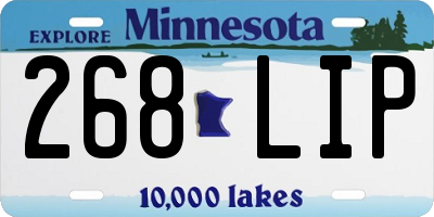 MN license plate 268LIP