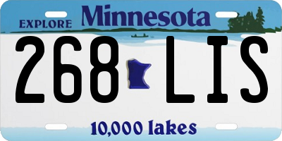 MN license plate 268LIS