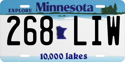 MN license plate 268LIW