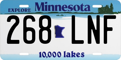 MN license plate 268LNF