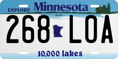 MN license plate 268LOA