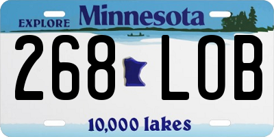 MN license plate 268LOB
