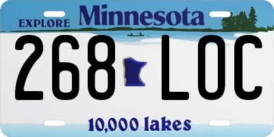 MN license plate 268LOC