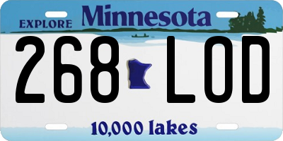 MN license plate 268LOD