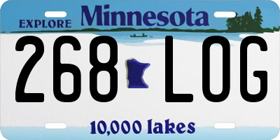 MN license plate 268LOG
