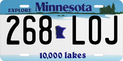 MN license plate 268LOJ