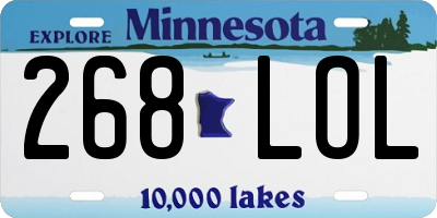 MN license plate 268LOL