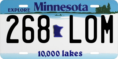 MN license plate 268LOM