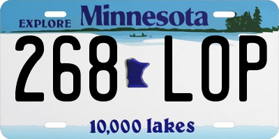 MN license plate 268LOP