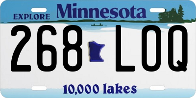 MN license plate 268LOQ