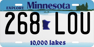 MN license plate 268LOU