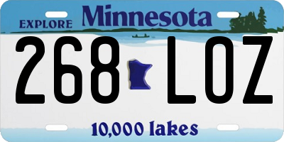MN license plate 268LOZ