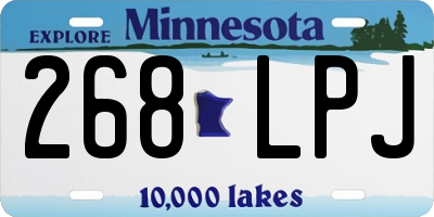 MN license plate 268LPJ