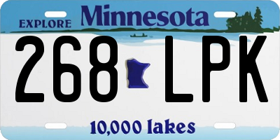 MN license plate 268LPK