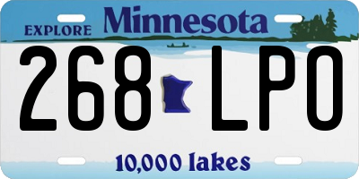 MN license plate 268LPO