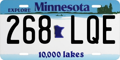 MN license plate 268LQE