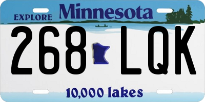 MN license plate 268LQK