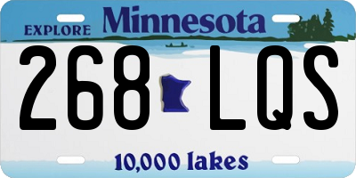 MN license plate 268LQS