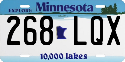 MN license plate 268LQX