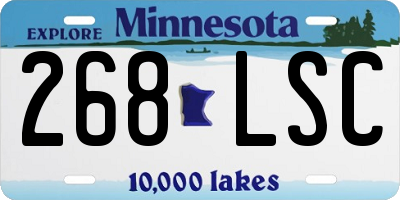 MN license plate 268LSC