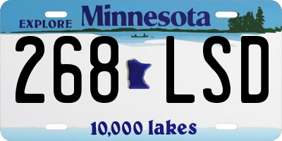 MN license plate 268LSD