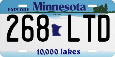 MN license plate 268LTD