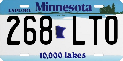 MN license plate 268LTO