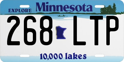 MN license plate 268LTP
