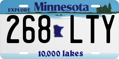 MN license plate 268LTY