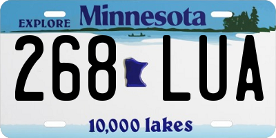 MN license plate 268LUA