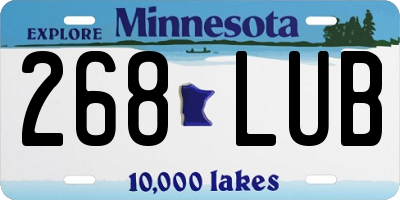 MN license plate 268LUB