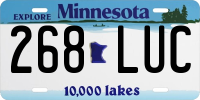 MN license plate 268LUC
