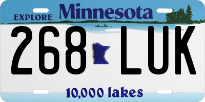 MN license plate 268LUK