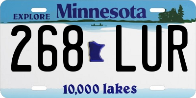 MN license plate 268LUR