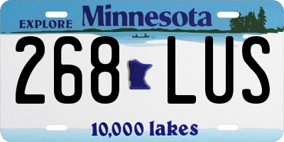 MN license plate 268LUS