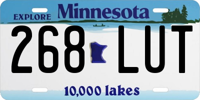 MN license plate 268LUT