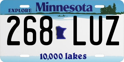 MN license plate 268LUZ